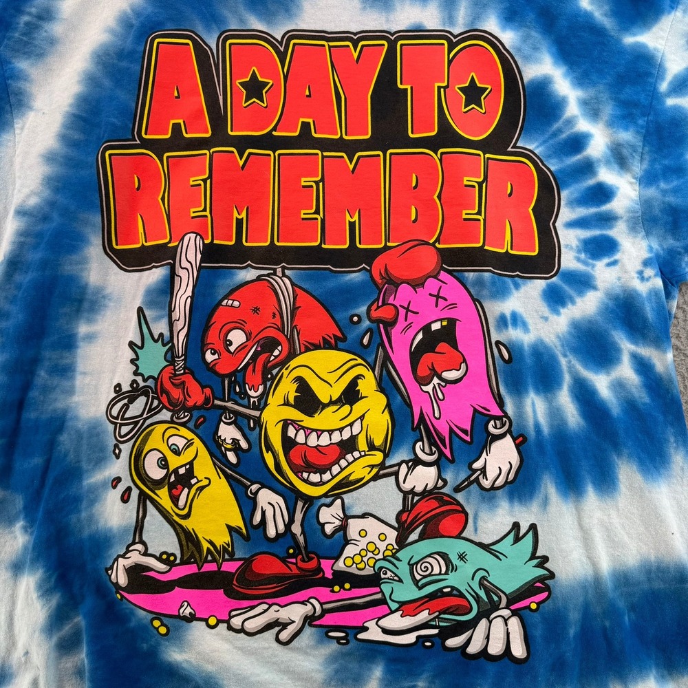 A Day To Remember Tie Dye Shirt Pac Man Keep Running Your Mouth Mens 2XL - Picture 3 of 15